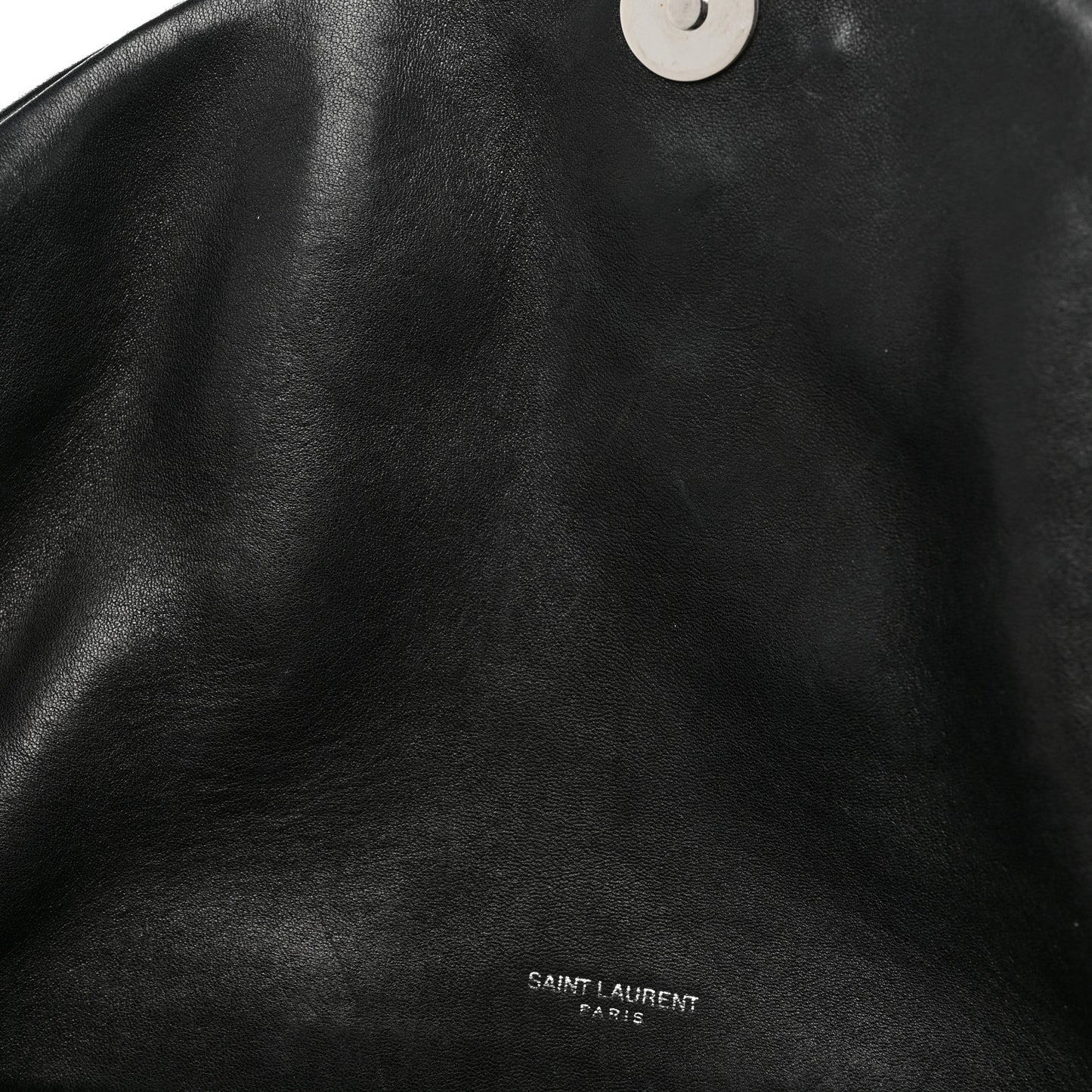 Lambskin Quilted Medium Loulou Puffer Monogram Chain Satchel Black