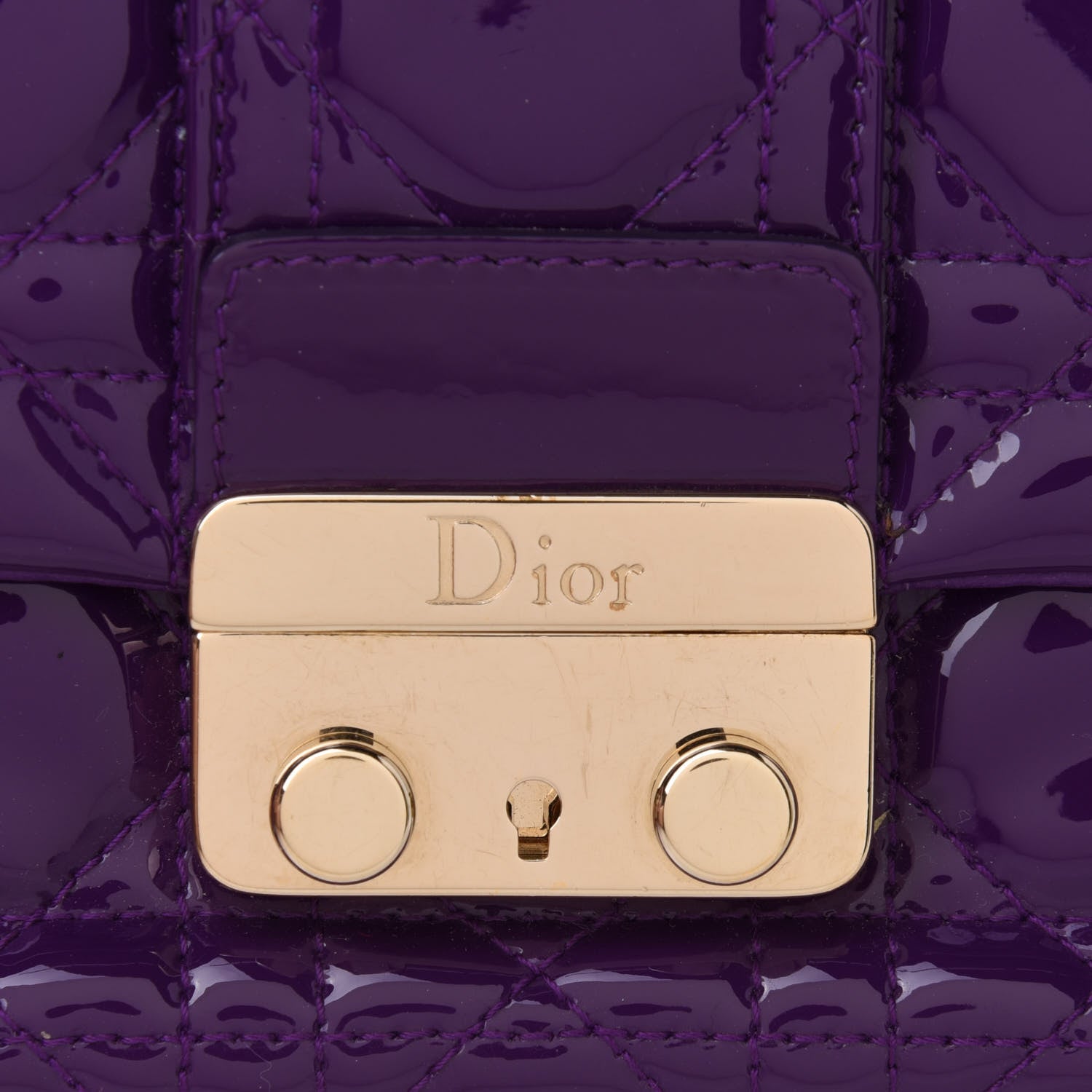 Christian Dior Patent Cannage New Lock Pouch Purple 6 of 11