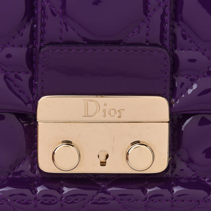 Christian Dior Patent Cannage New Lock Pouch Purple 6 of 11