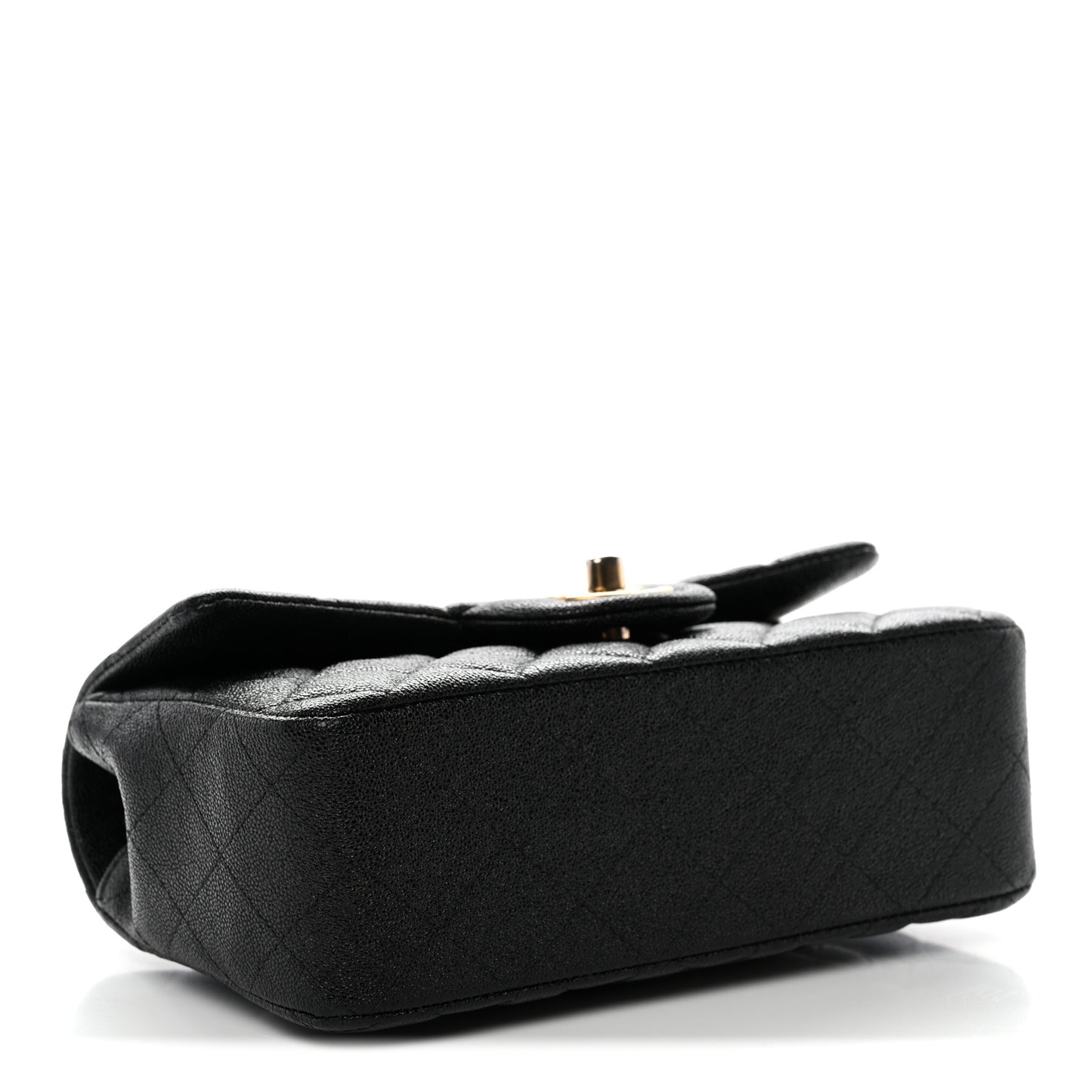 Caviar Quilted Mini Top Handle Rectangular Flap Black