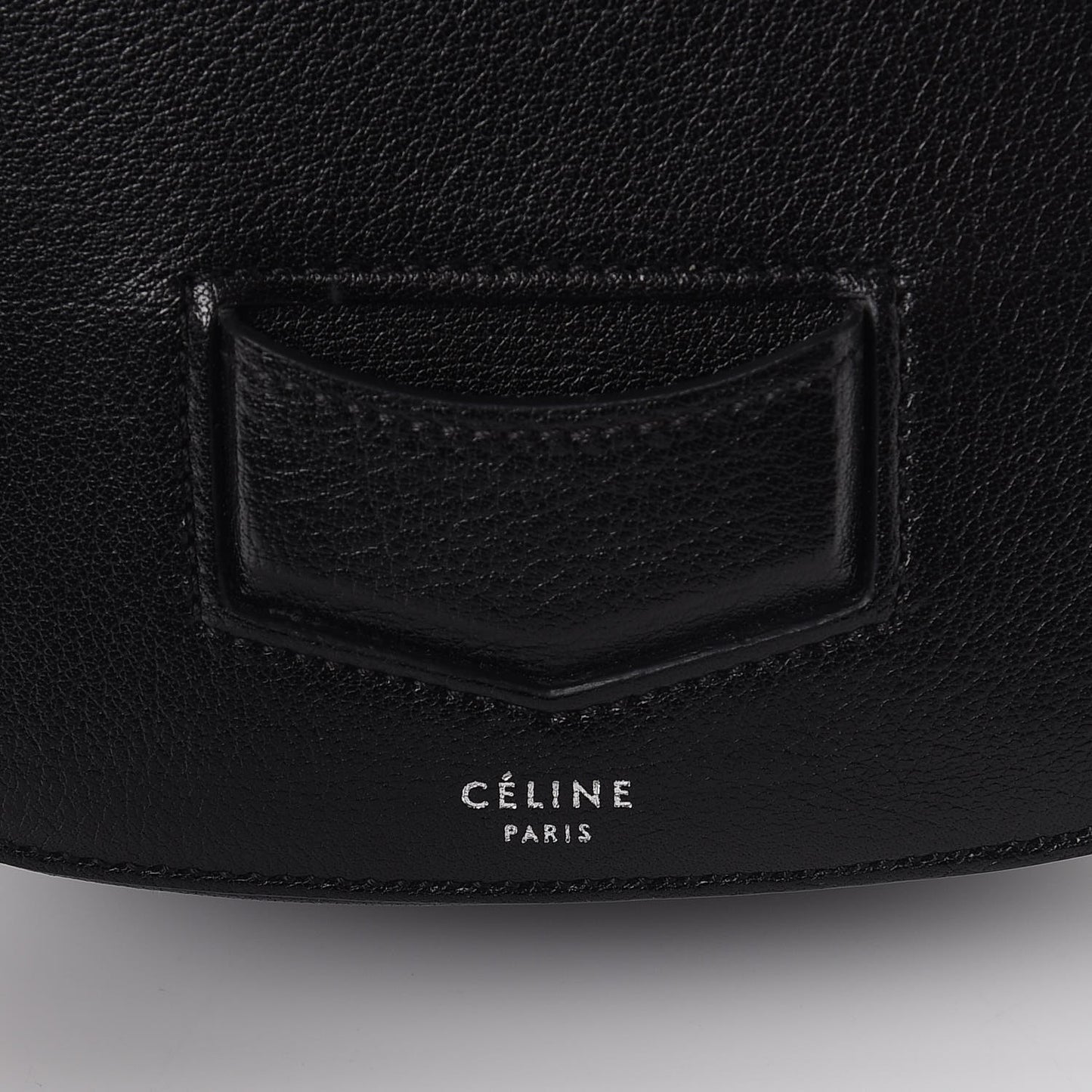 Shiny Textured Calfskin Small Trotteur Black