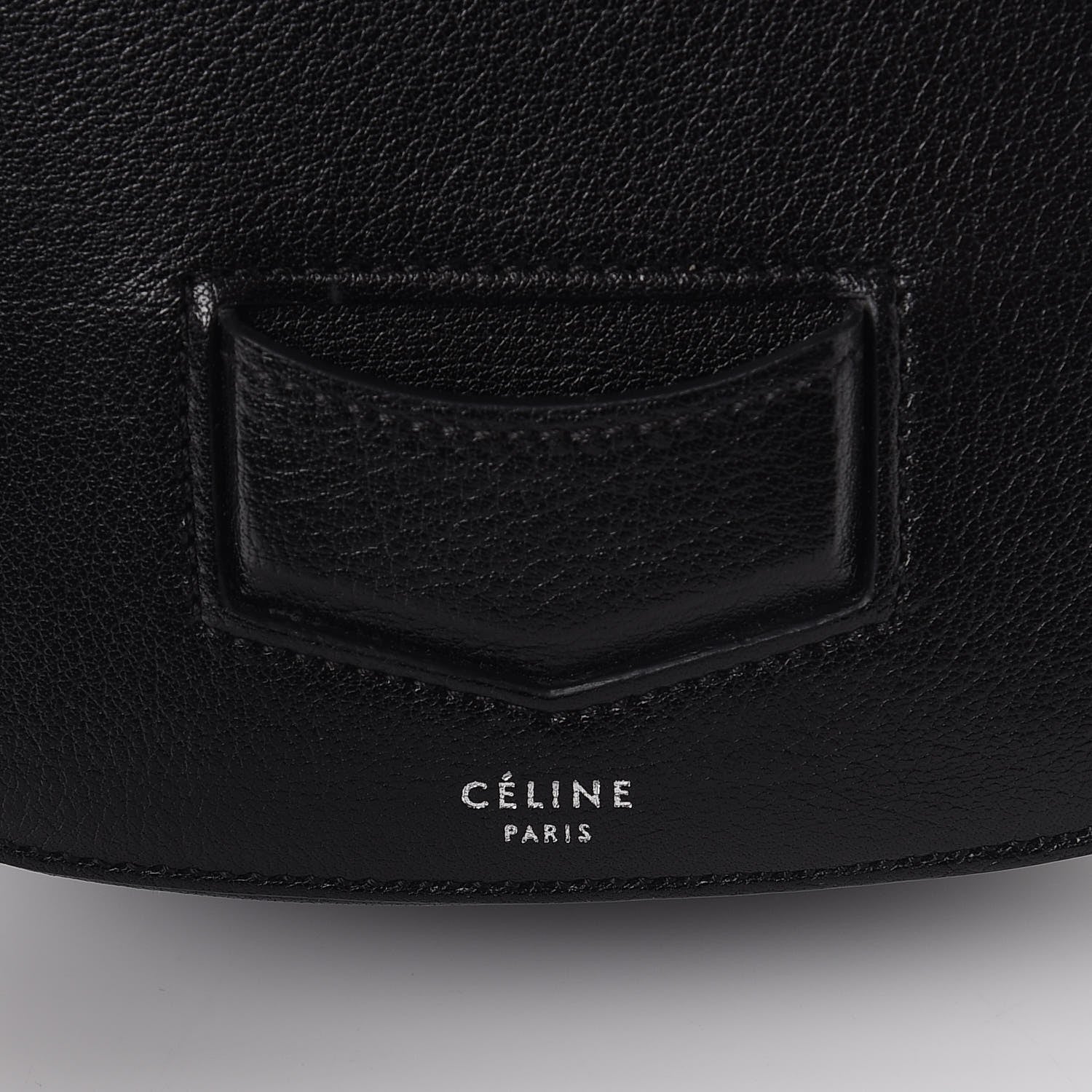 Celine Shiny Textured Calfskin Small Trotteur Black 6 of 8