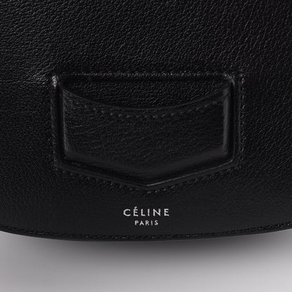 Celine Shiny Textured Calfskin Small Trotteur Black 6 of 8