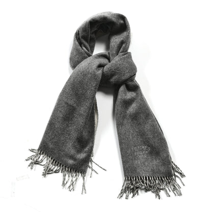 Hermes Cashmere Recto Verso Muffler Creme Gris Clair 1 of 6