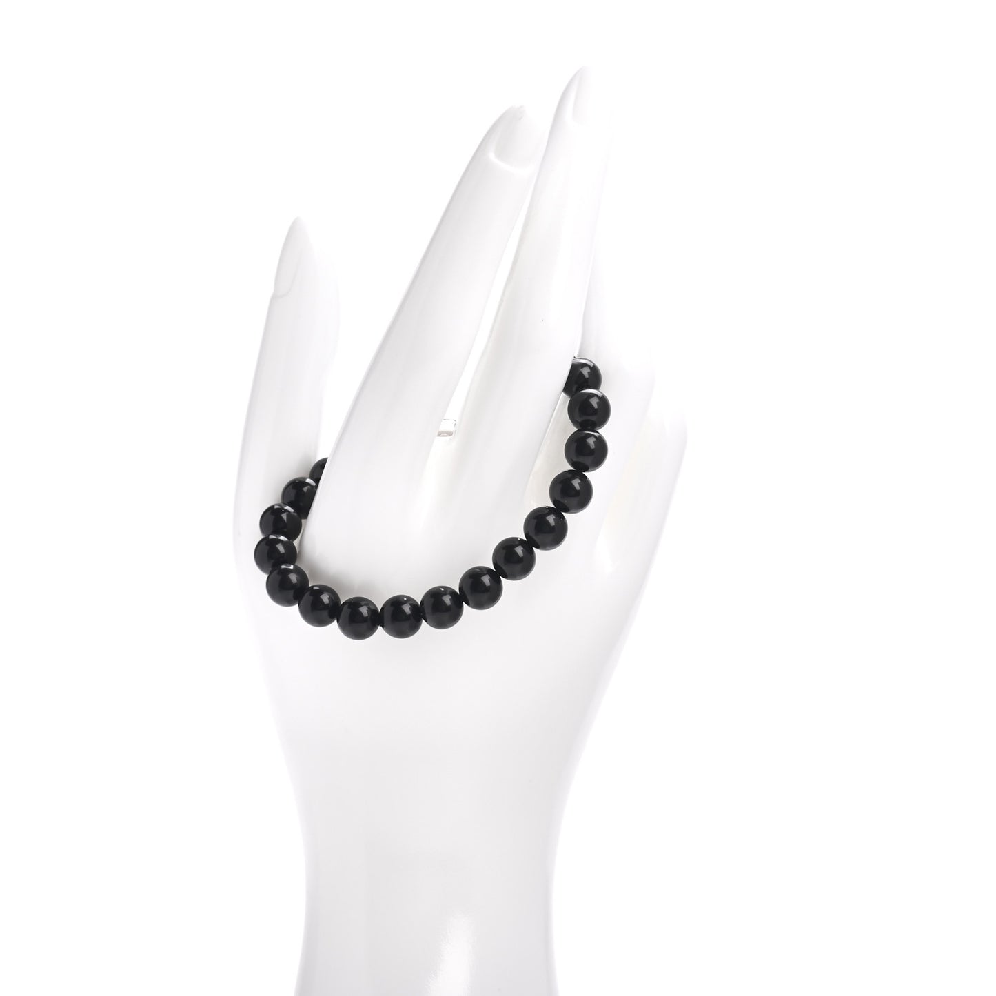Sterling Silver Black Onyx Bead Toggle Bracelet
