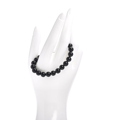 Tiffany Sterling Silver Black Onyx Bead Toggle Bracelet 2 of 4