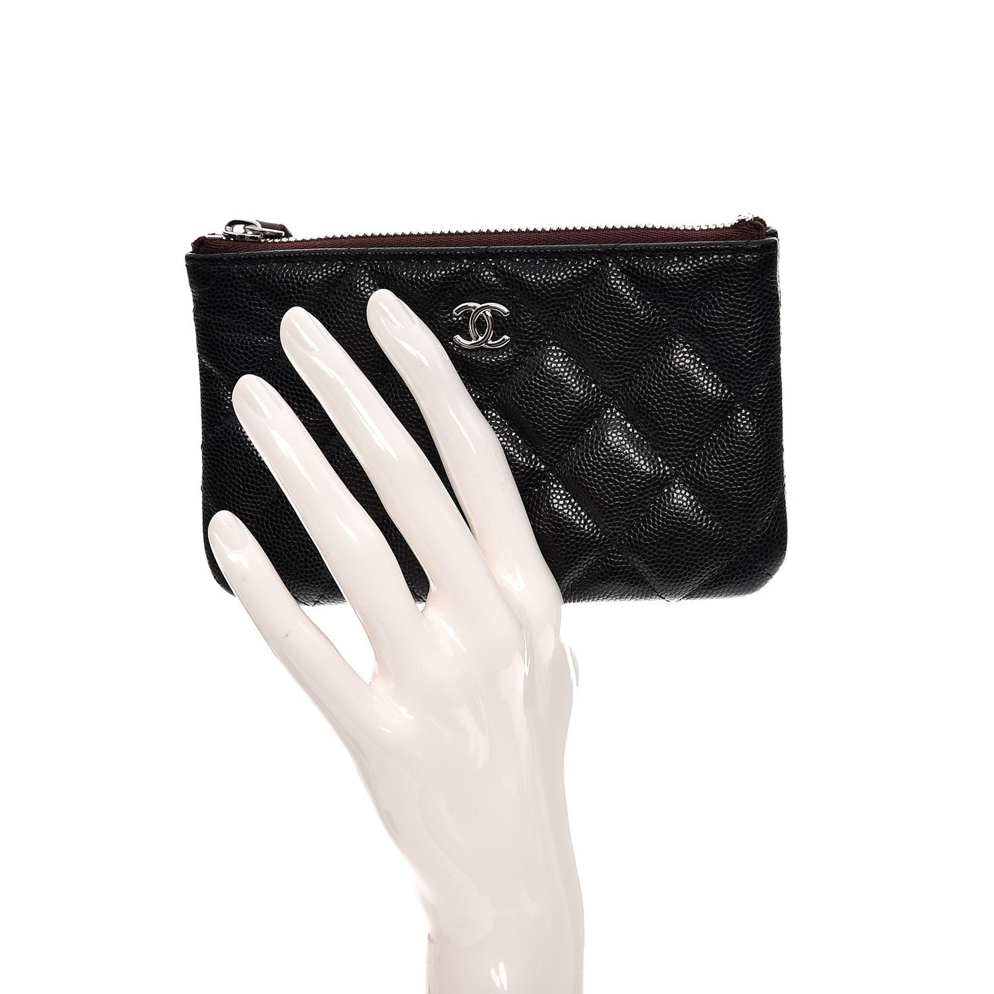 Caviar Quilted Small Cosmetic Case Black