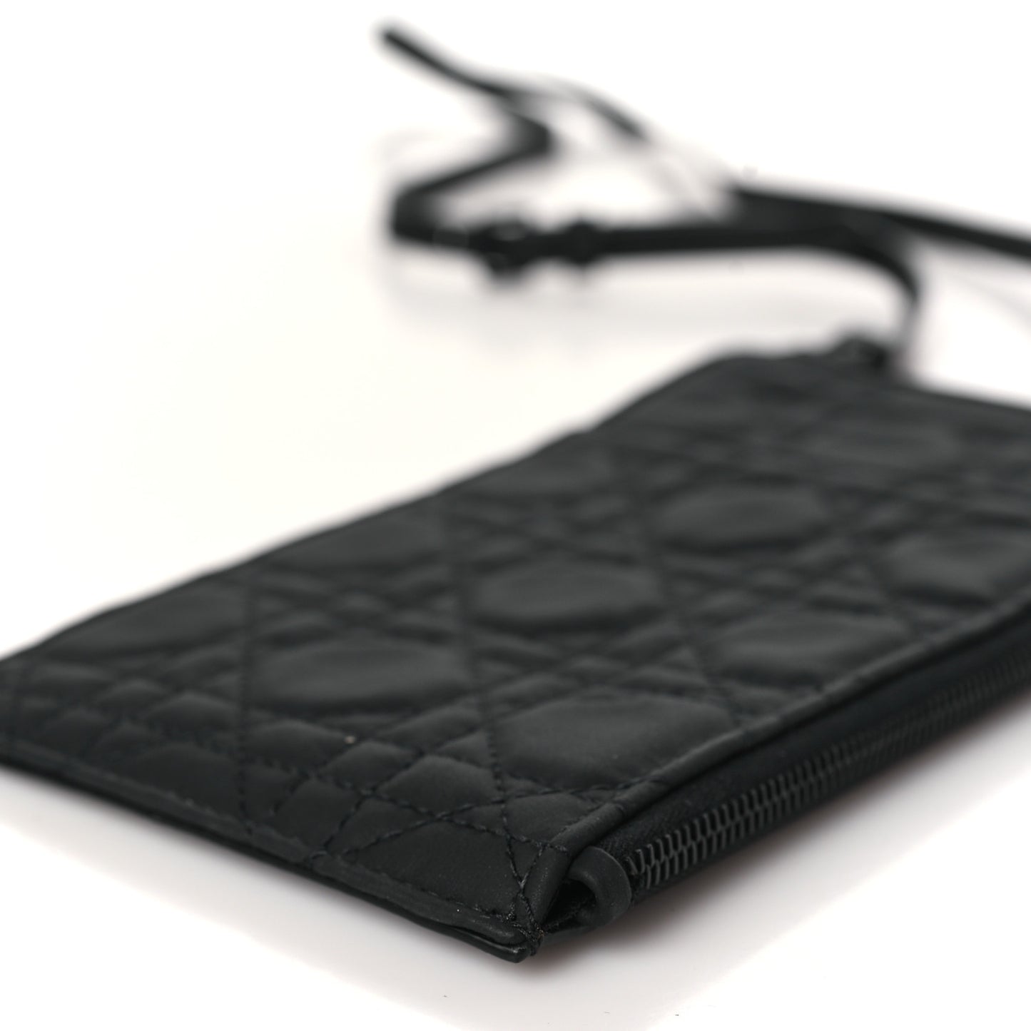 Ultra Matte Calfskin Lady Dior Long Wallet With Strap Black