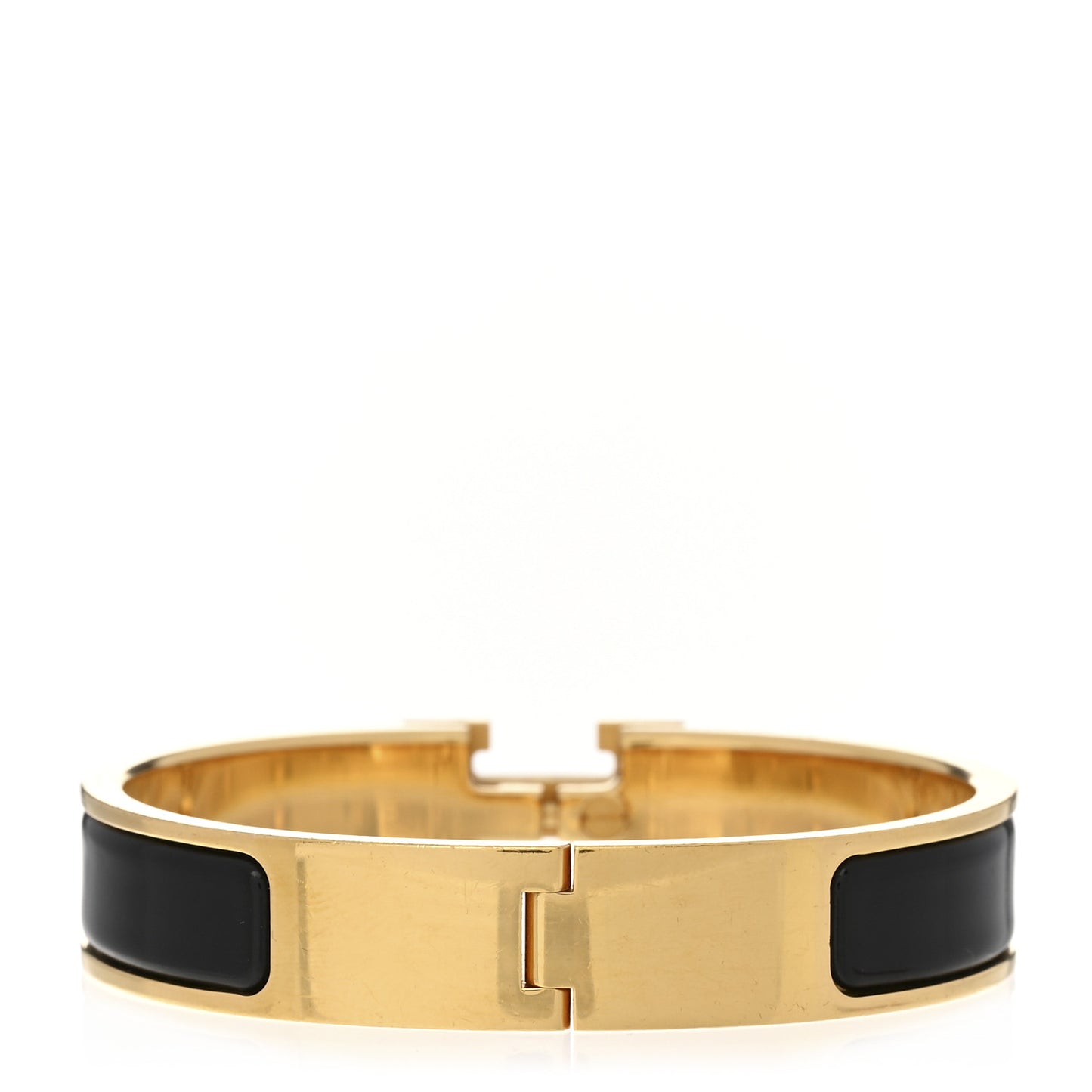 Enamel Narrow Clic Clac H Bracelet PM Black