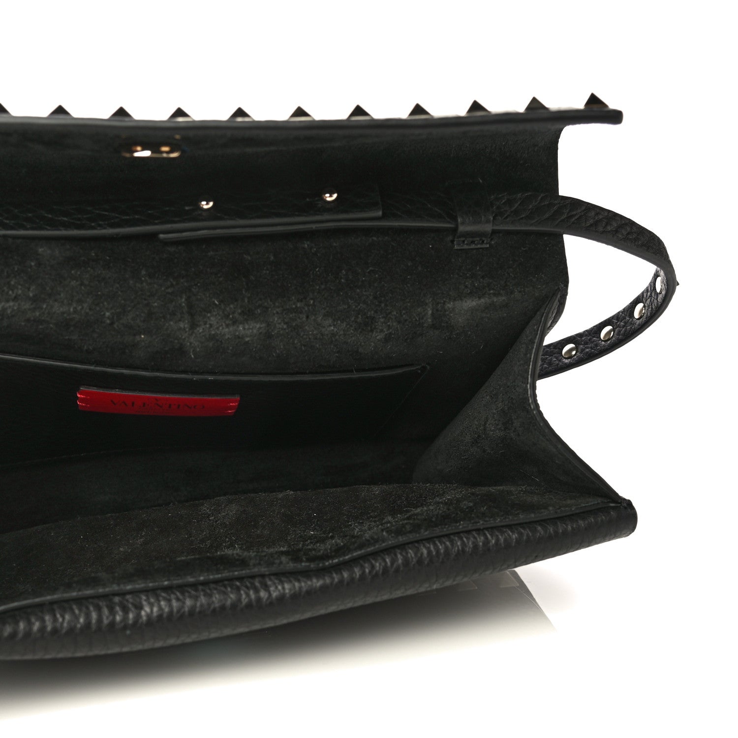 Valentino Garavani Grainy Calfskin Rockstud Double Flap Crossbody Bag Black 5 of 18