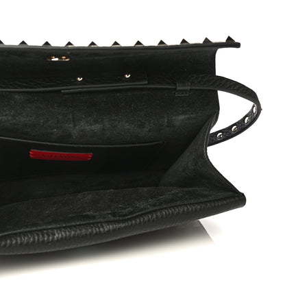 Valentino Garavani Grainy Calfskin Rockstud Double Flap Crossbody Bag Black 5 of 18
