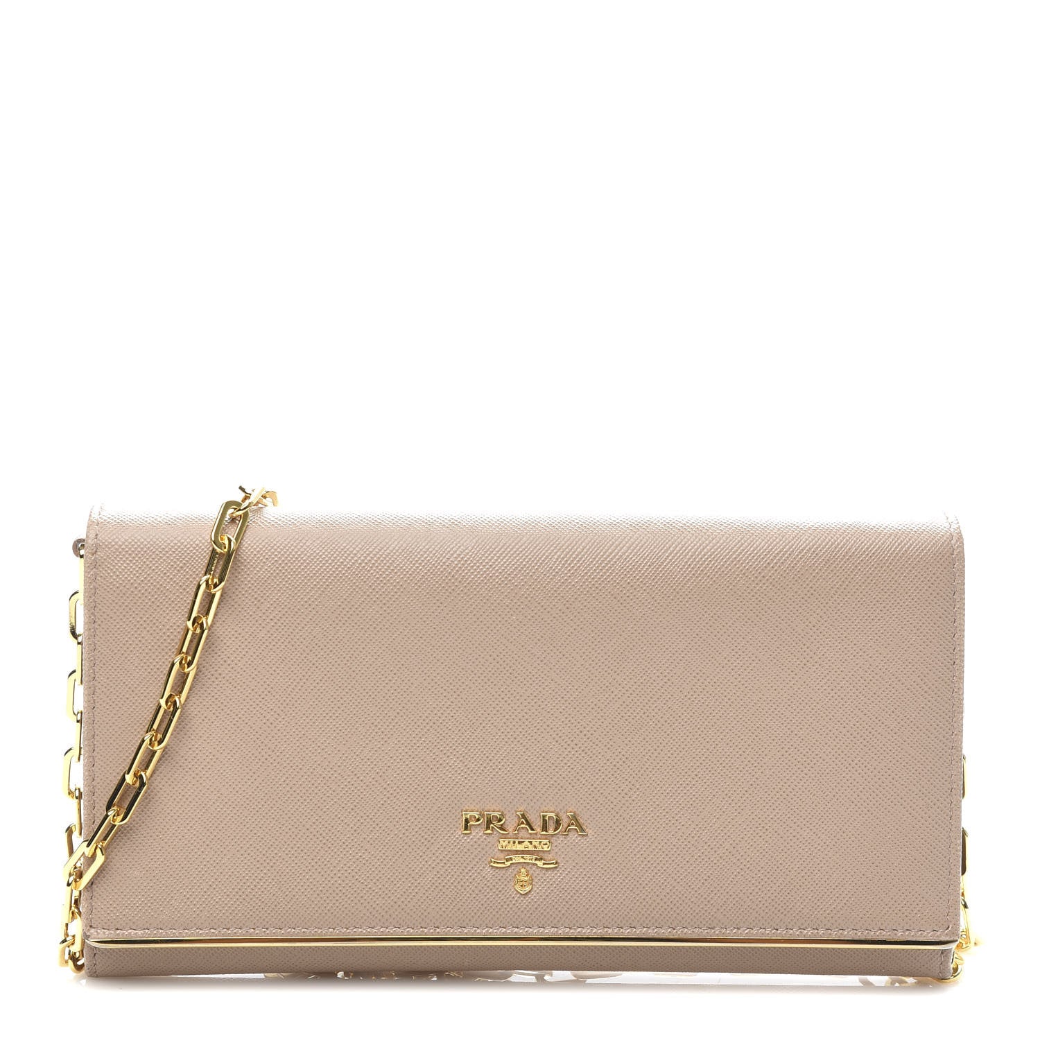 Prada Saffiano Metal Bar Chain Wallet Cammeo 1 of 11