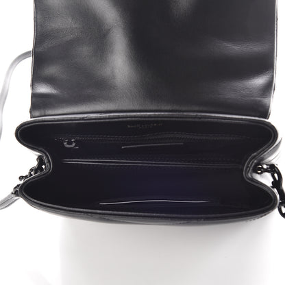 Saint Laurent Calfskin Y Quilted Monogram Toy Loulou Crossbody Bag Black 5 of 12