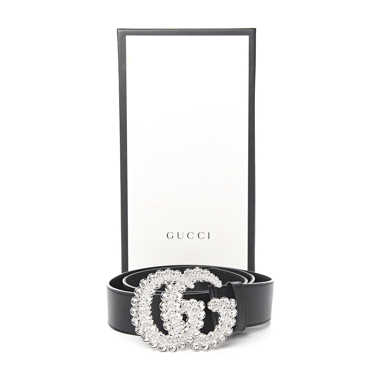 Gucci Calfskin Crystal Double G 40mm Belt 100 40 Black 7 of 7