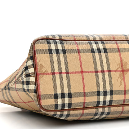 Burberry Haymarket Check Tote Brown 8 of 9