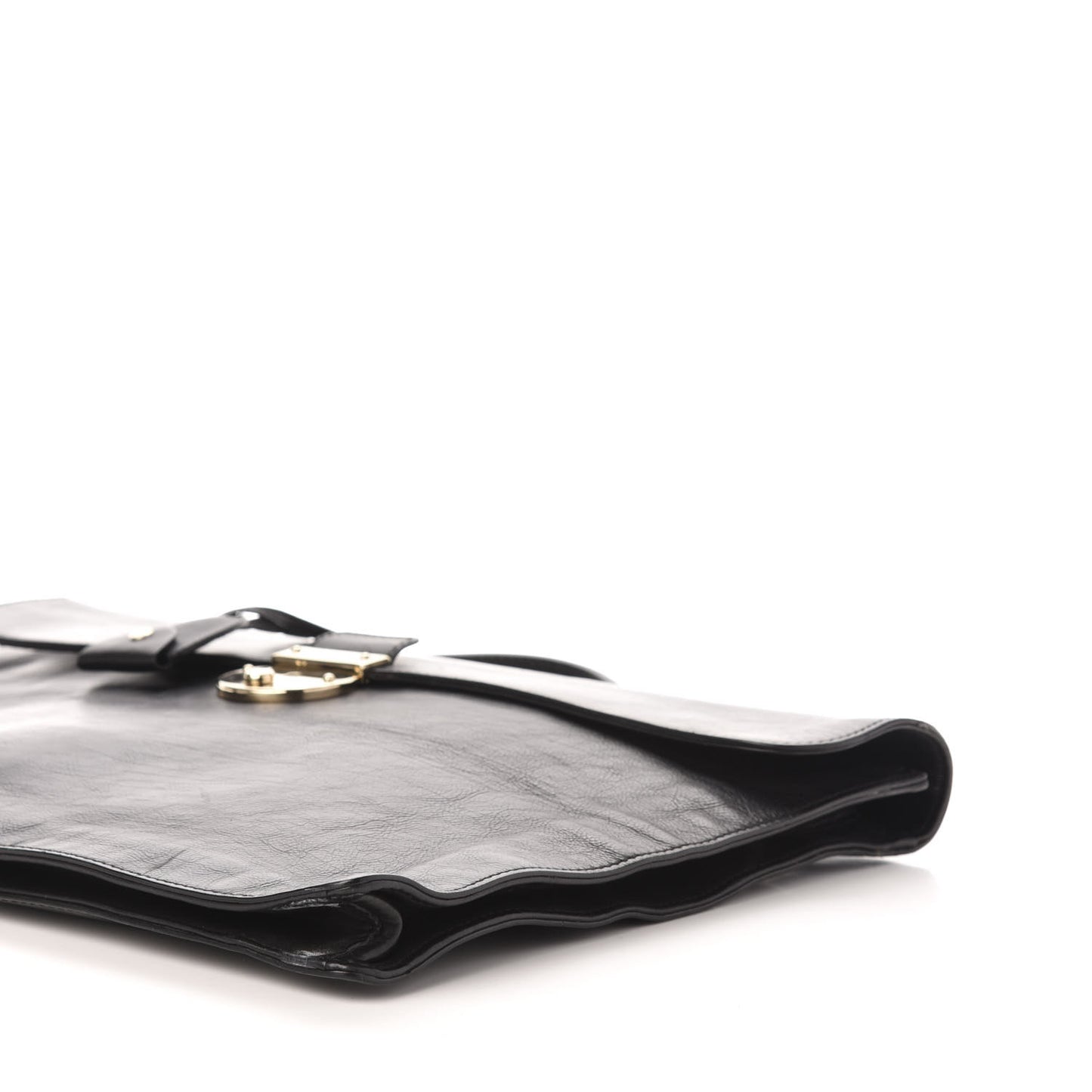 Calfskin Foldable Portfolio Briefcase Black