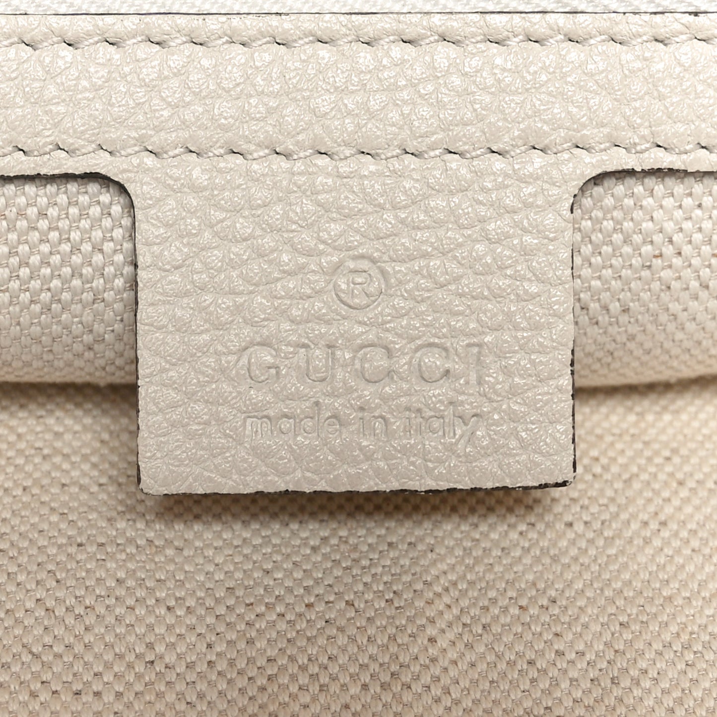 Grained Calfskin Logo Half Moon Hobo White