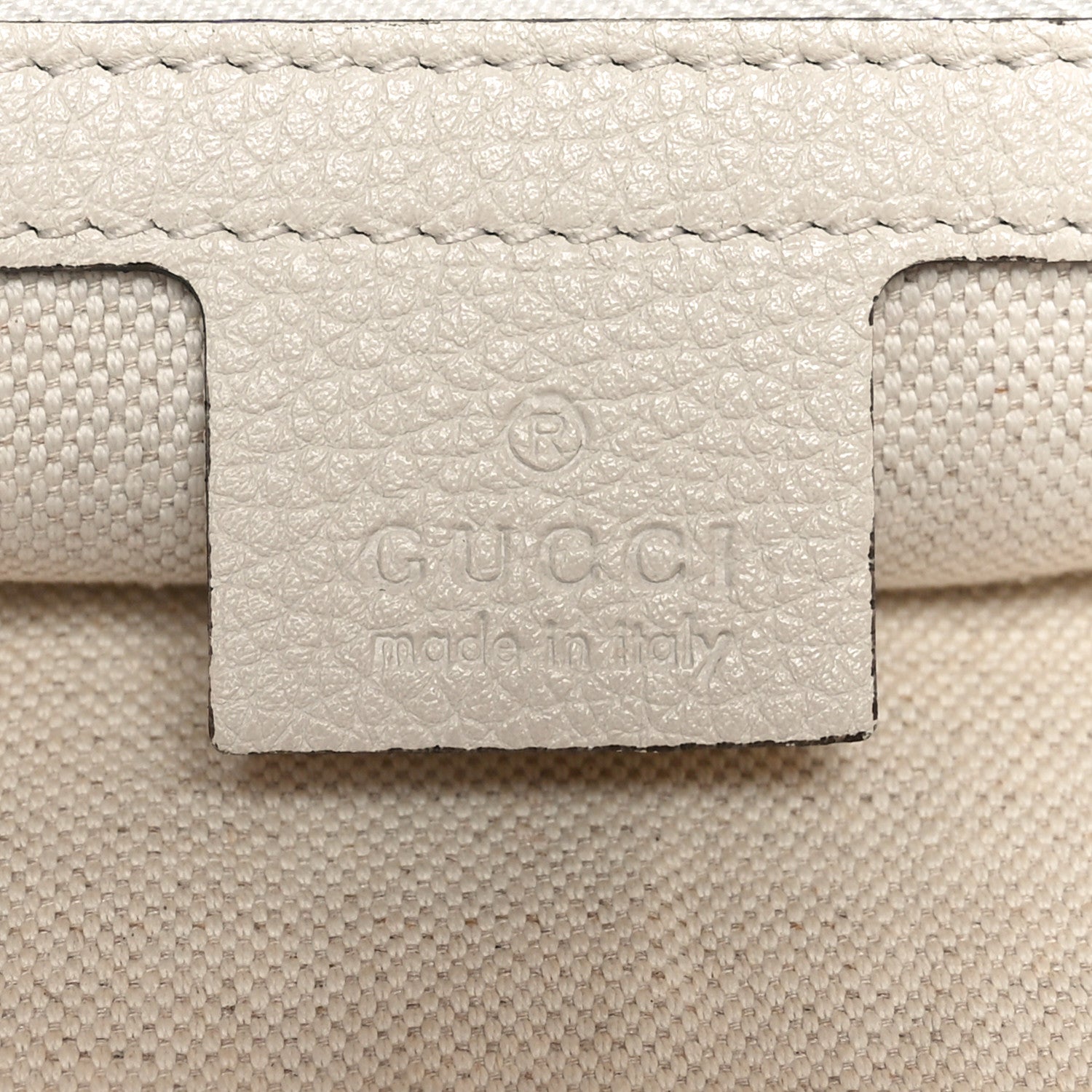 Gucci Grained Calfskin Logo Half Moon Hobo White 6 of 10