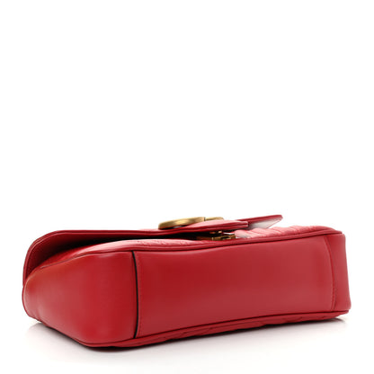 Gucci Calfskin Matelasse Small GG Marmont Shoulder Bag Hibiscus Red 4 of 10