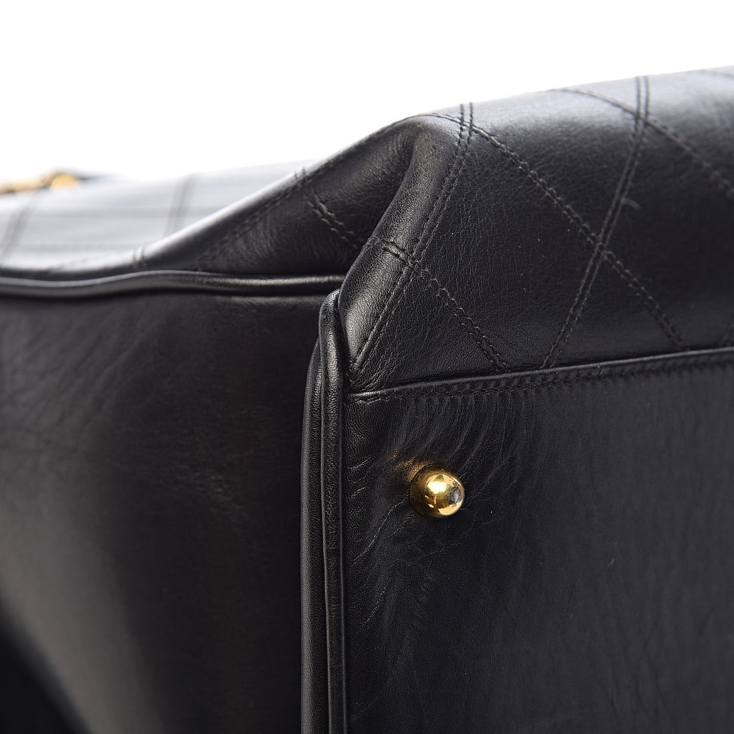 Calfskin Stitched XL Weekender Black