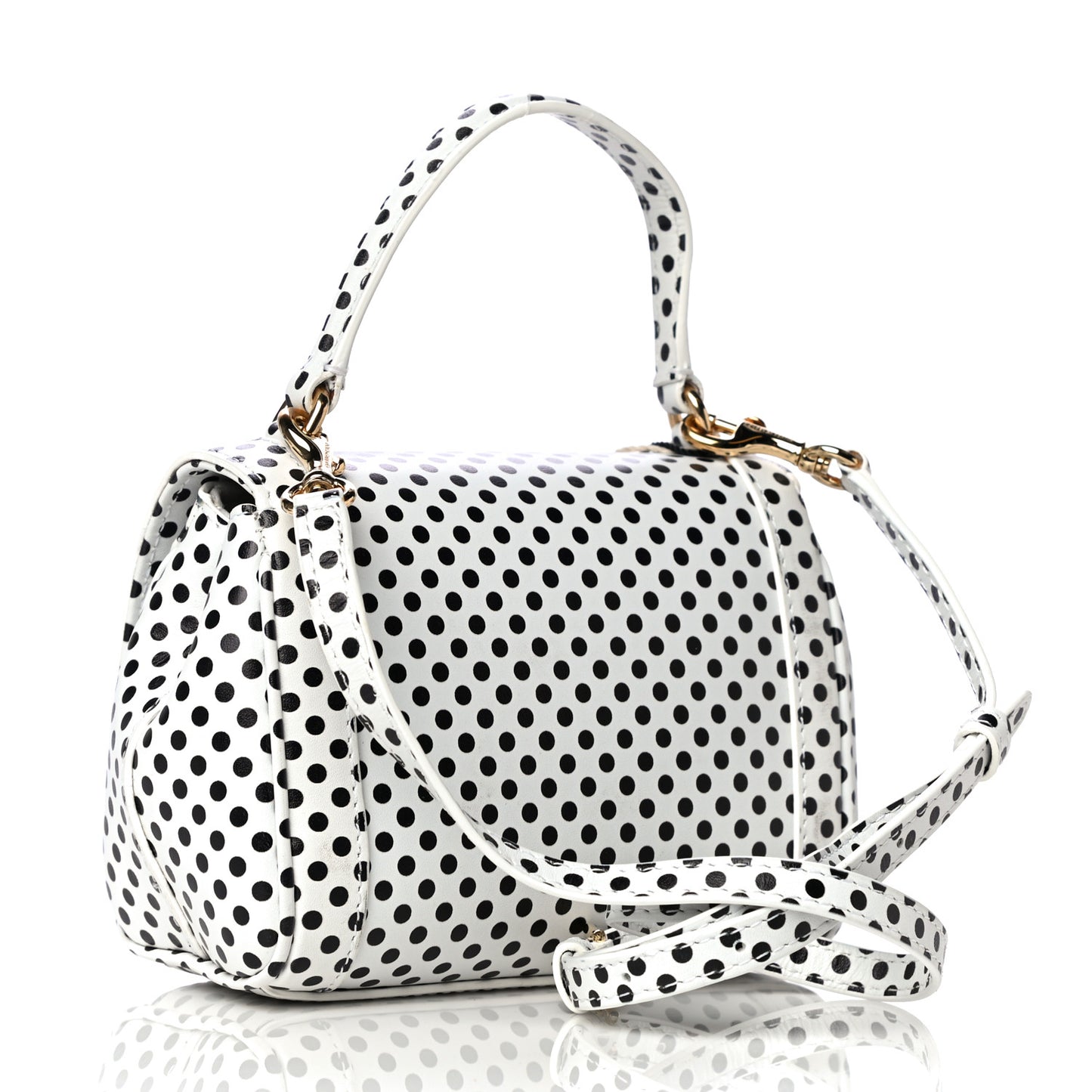 Vitello Polka Dot Childrens Satchel White Black