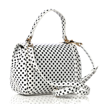 Dolce & Gabbana Vitello Polka Dot Childrens Satchel White Black 3 of 9