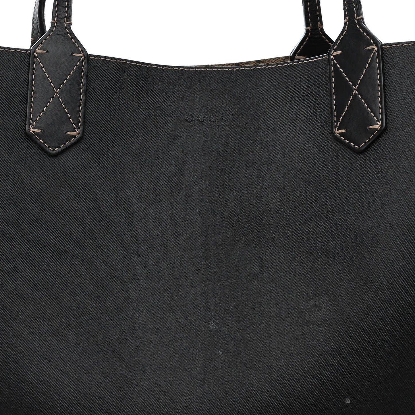 Calfskin GG Supreme Monogram Medium Reversible Tote Black