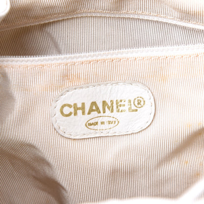 Chanel Caviar Quilted Drawstring Backpack White 5 of 9