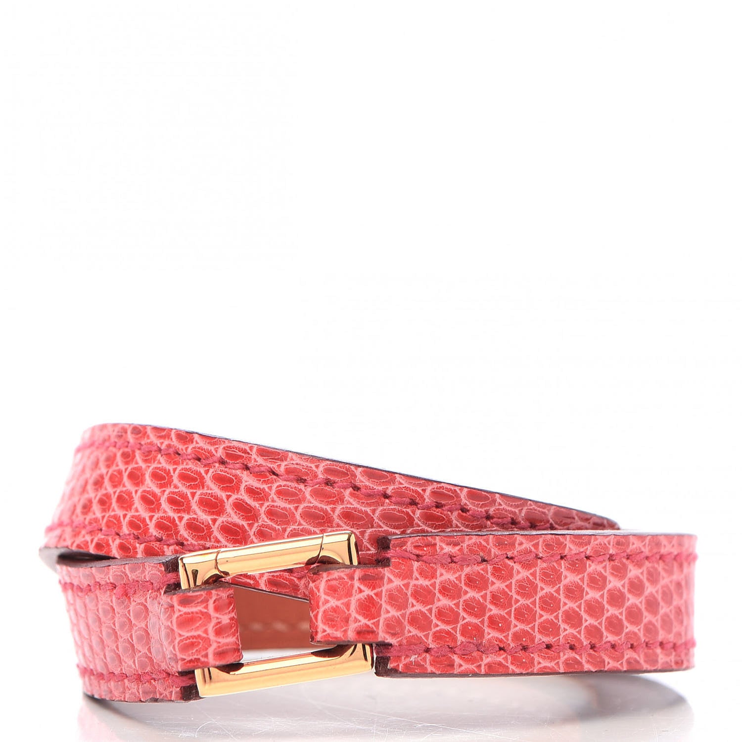Hermes Lizard Rivale Double Tour Bracelet XS Bougainvillea 3 of 7
