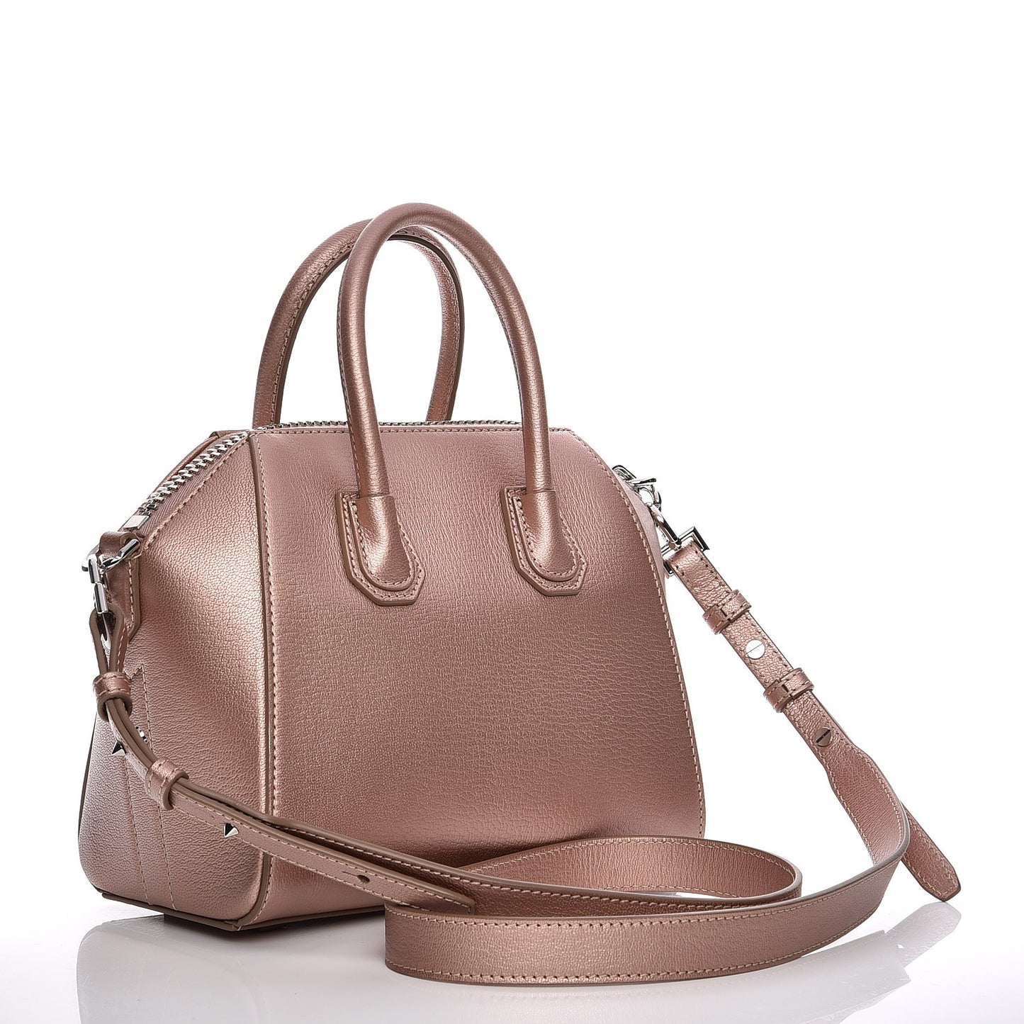 Metallic Sugar Goatskin Mini Antigona Light Pink