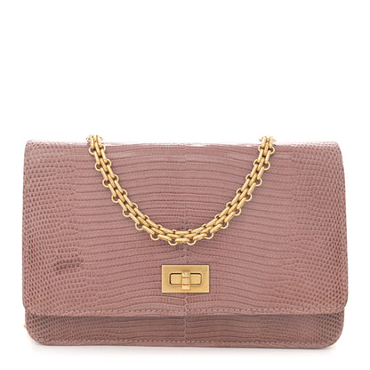 Chanel Lizard Reissue Wallet on Chain WOC Pink 1 of 11