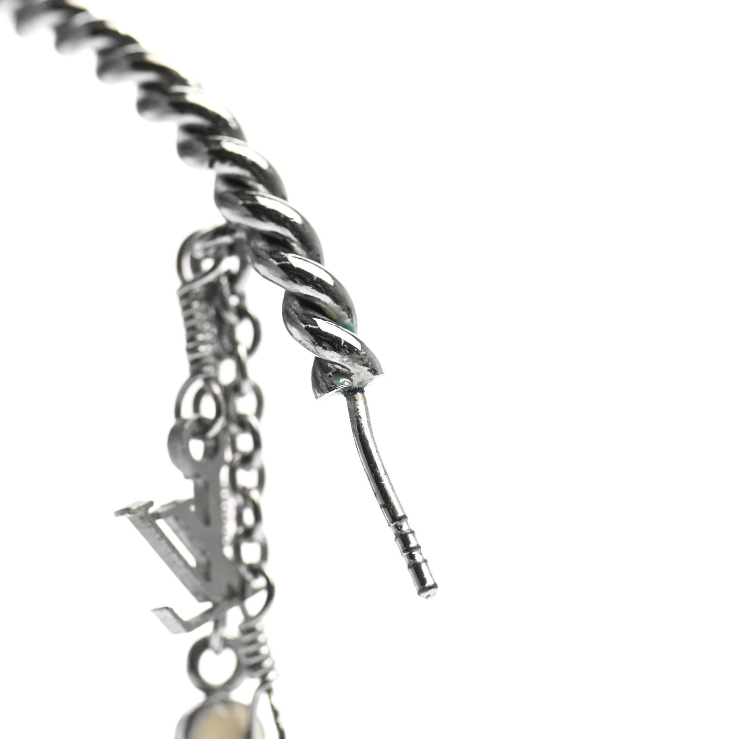 Louis Vuitton Sweet Monogram Creole Hoop Earrings Silver 6 of 6