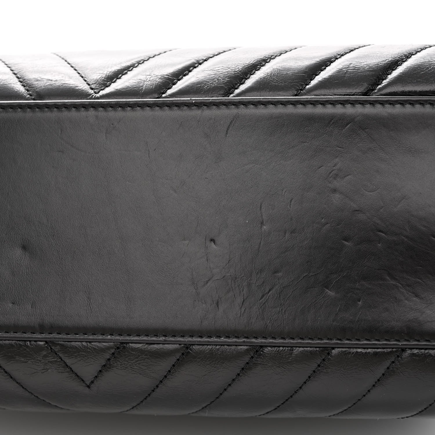 Chanel Calfskin Lizard Chevron Quilted Medium Coco Handle Flap Black 15 of 15