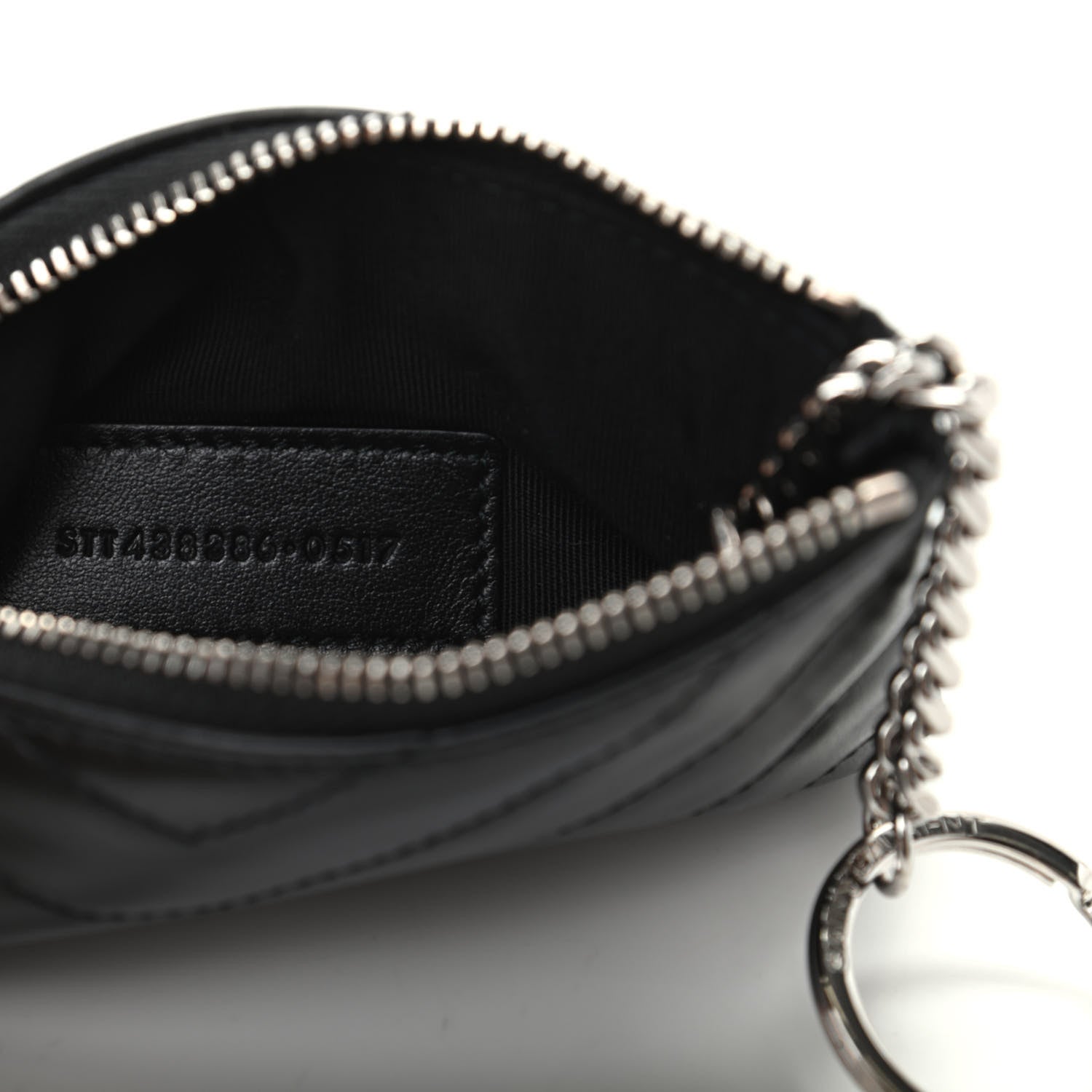 Saint Laurent Calfskin Matelasse Monogram Key Pouch Black 7 of 7