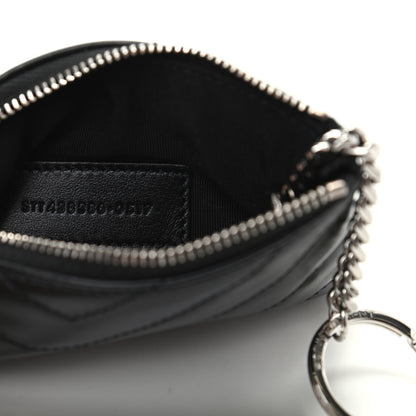 Saint Laurent Calfskin Matelasse Monogram Key Pouch Black 7 of 7