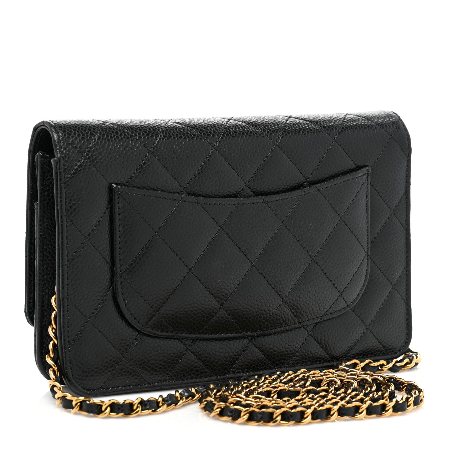 Caviar Quilted Wallet On Chain WOC Black