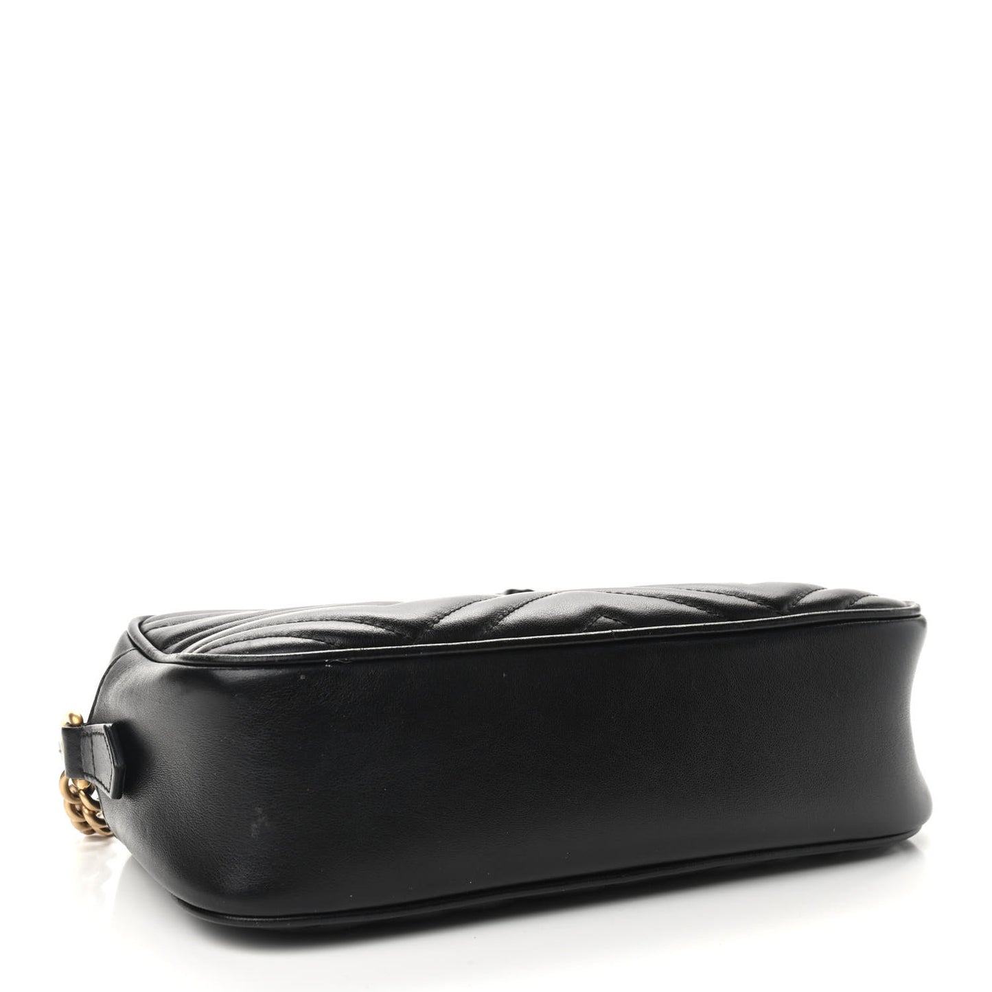 Calfskin Matelasse Small GG Marmont Chain Shoulder Bag Black