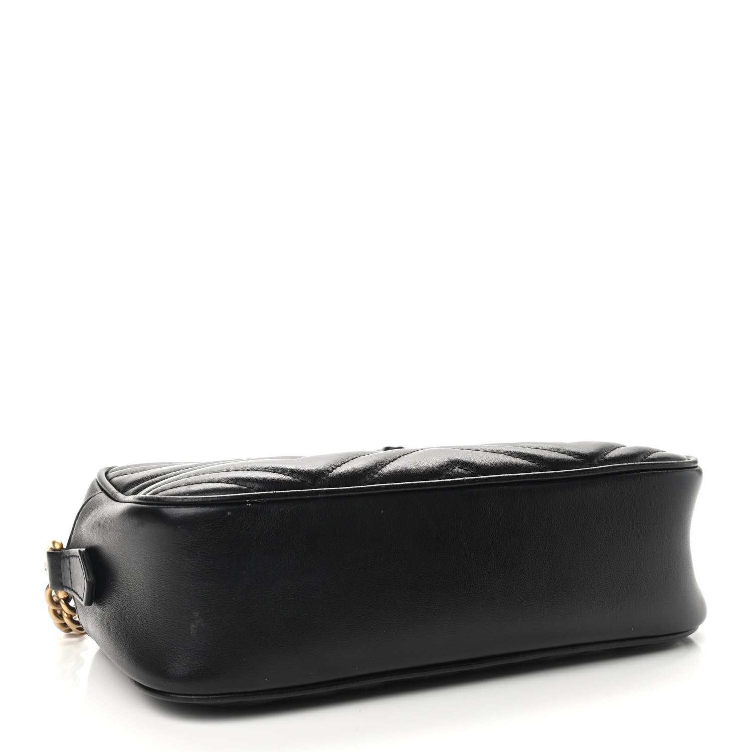 Gucci Calfskin Matelasse Small GG Marmont Chain Shoulder Bag Black 4 of 10