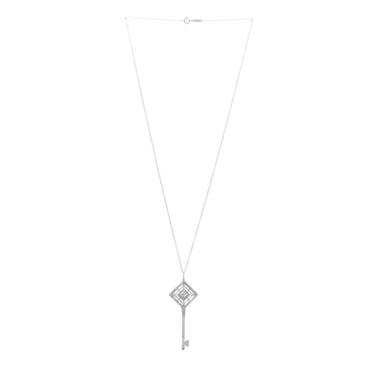 Tiffany Platinum Diamond Grace Key Pendant Necklace 3 of 6