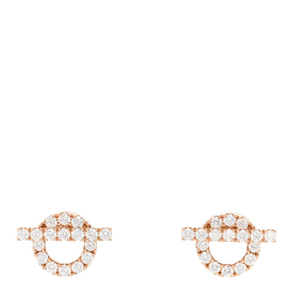 Hermes 18K Rose Gold Diamond Finesse Earrings 1 of 5