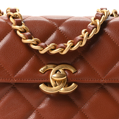 Chanel Caviar Quilted CC Mini Flap Brown 8 of 10