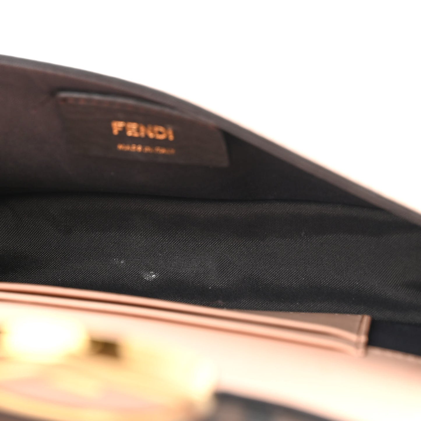 Vitello Cruise F is Fendi Bi-Color FF 1974 Embossed Envelope Belt Bag Maya Black Light Rose
