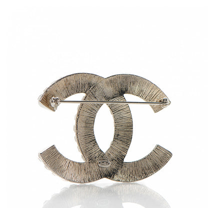 Chanel Baguette Crystal CC Brooch Silver 3 of 4