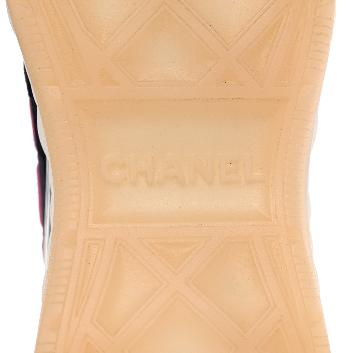Chanel Velvet Calfskin Mixed Fibers CC Sneakers 40.5 Pink Green 8 of 9