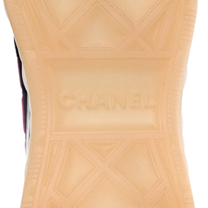 Chanel Velvet Calfskin Mixed Fibers CC Sneakers 40.5 Pink Green 8 of 9