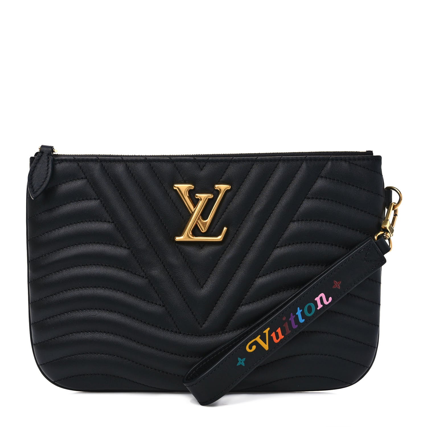 Louis Vuitton Calfskin New Wave Zipped Pochette Black 1 of 6