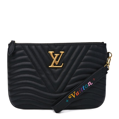 Louis Vuitton Calfskin New Wave Zipped Pochette Black 1 of 6