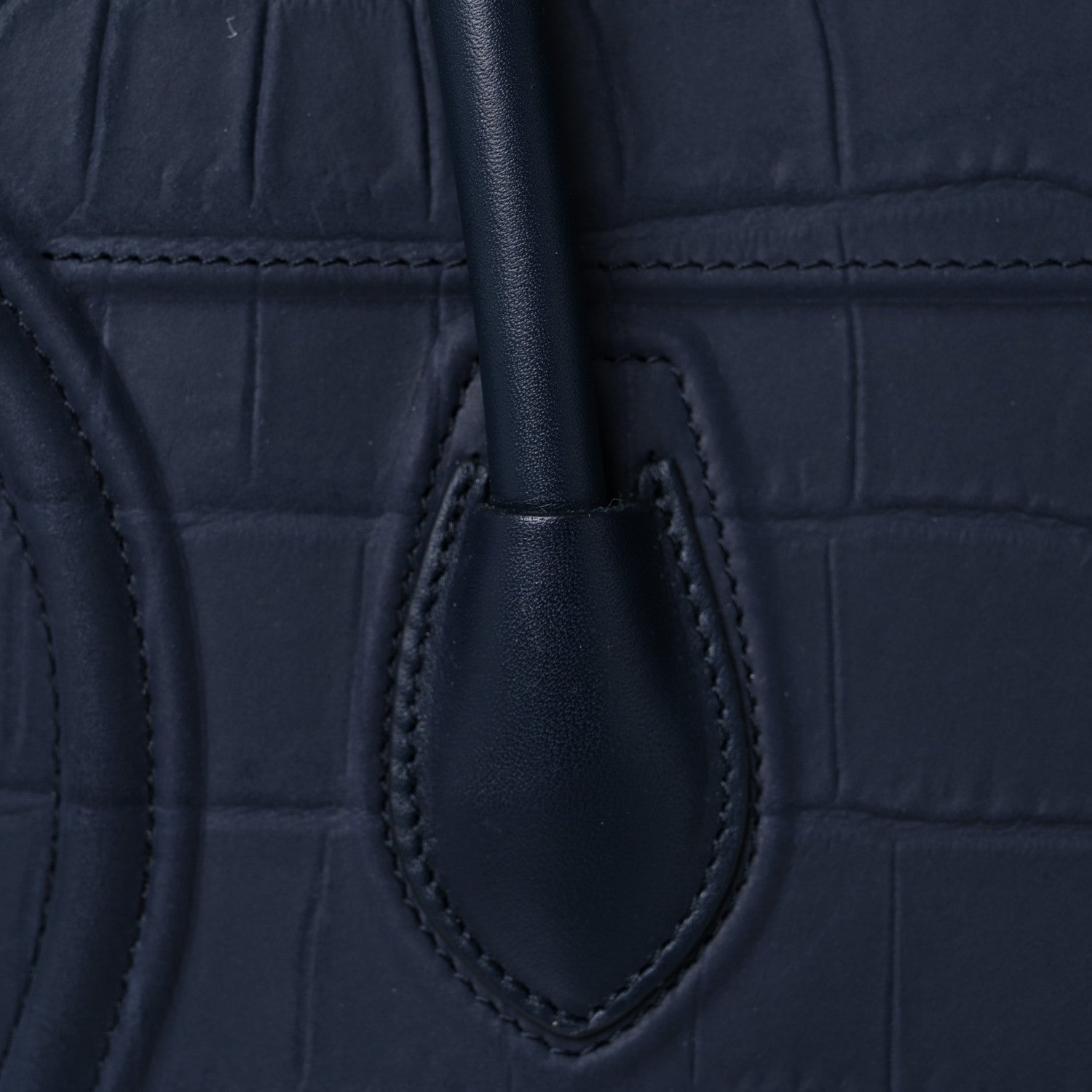 Celine Crocodile Embossed Calfskin Medium Phantom Luggage Navy Blue 20 of 24