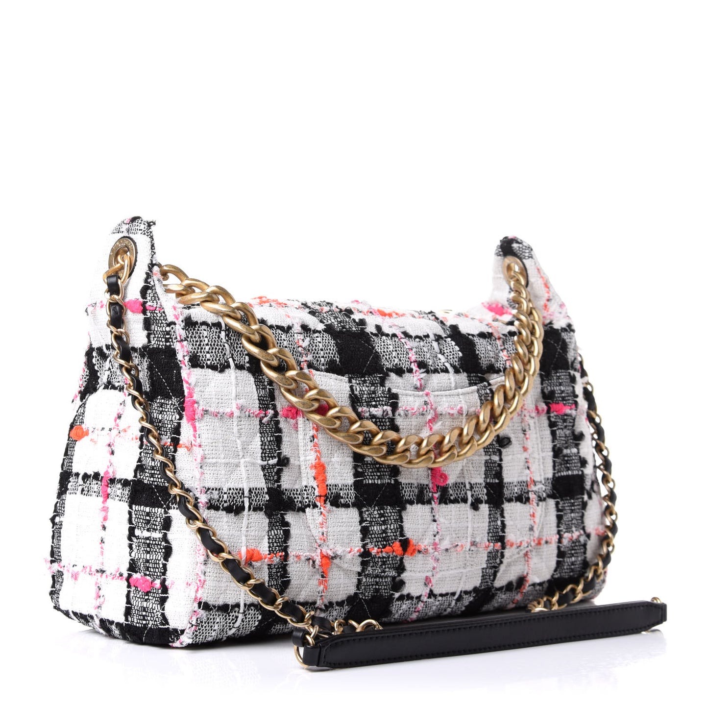 Tweed Chain 20s Signature Hobo White Multicolor