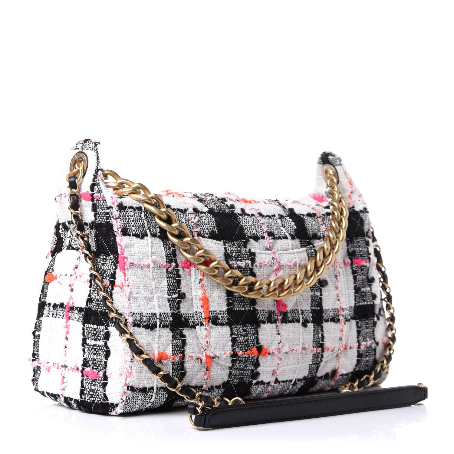 Chanel Tweed Chain 20s Signature Hobo White Multicolor 4 of 11
